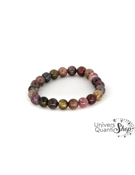 tourmaline multicolore protection bracelet perle 8mm sur fond blanc tourmaline multicolore protection bracelet perle 8mm sur fond blanc