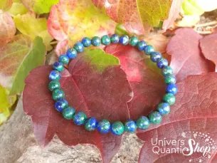 bracelet azurite malachite naturelle de 6mm qualité extra