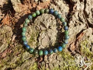 Bracelet Azurite Malachite – Pierre de Ressource – Qualité AB – Boule 6mm