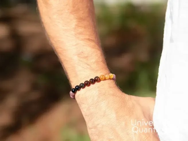 tourmaline multicolore signification bracelet fait sur mesure à la taille du poignet homme 8mm