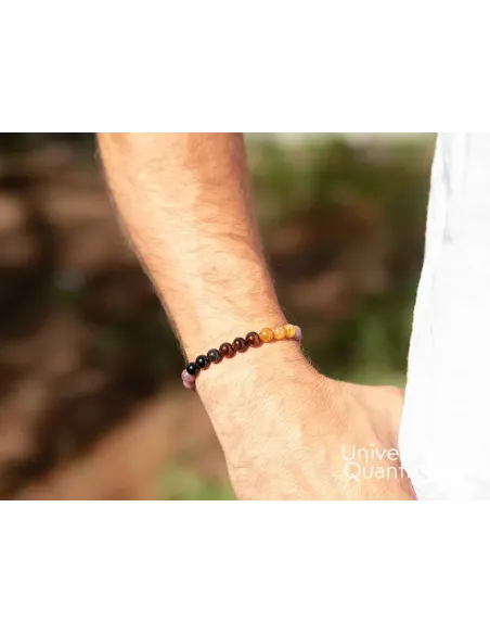 tourmaline multicolore signification bracelet fait sur mesure à la taille du poignet homme 8mm
