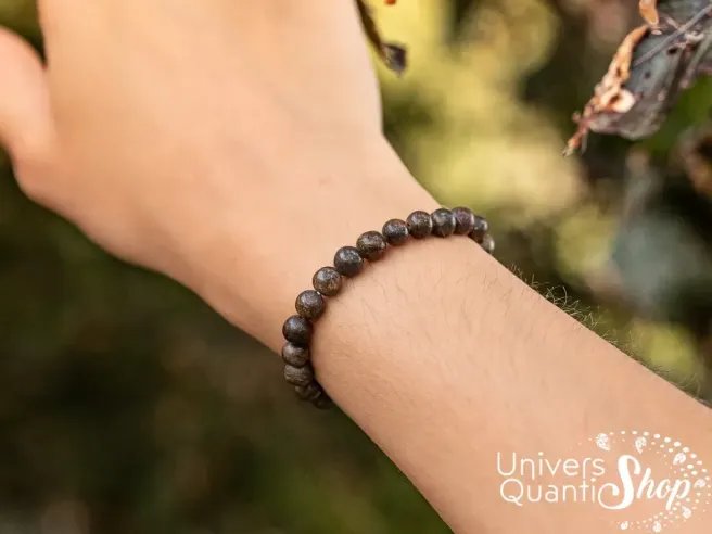 bronzite, bracelet lithothérapie, pierre naturelle de protection - univers quantic shop