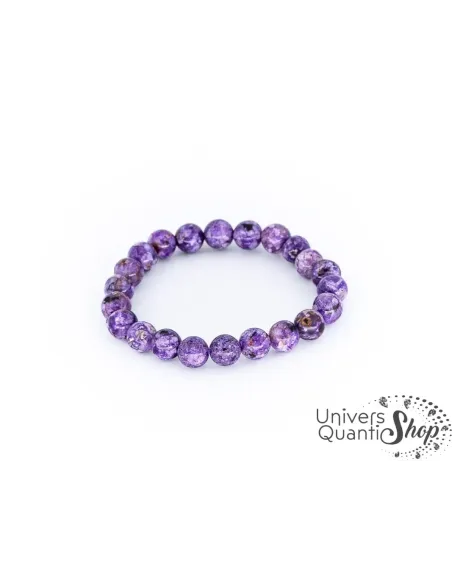bracelet charoite pierre violette 8mm AA sur fond blanc bracelet charoite pierre violette 8mm AA sur fond blanc