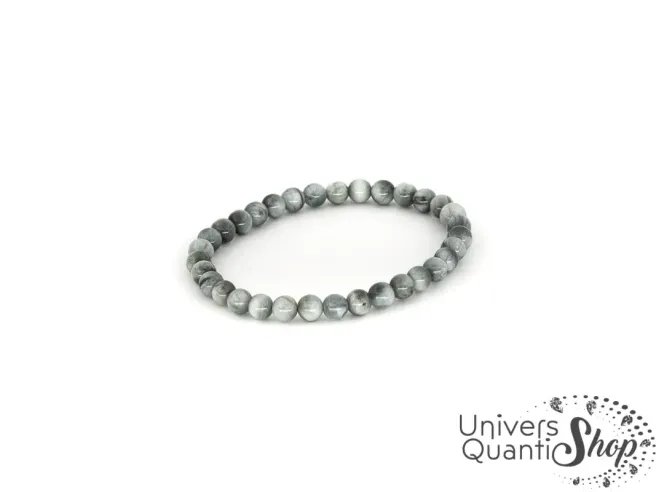tourmaline oeil de chat bracelet qualité A+ boule 6mm sur fond blanc