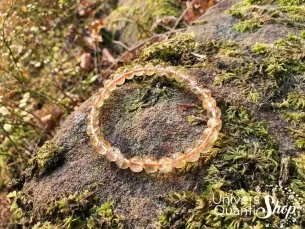 Bracelet Citrine Naturelle – Pierre de la Bonne Humeur – Qualité A+ – Boule 6mm