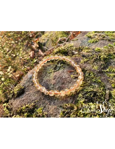 Bracelet Citrine Naturelle – Pierre de la Bonne Humeur – Qualité A+ – Boule 6mm