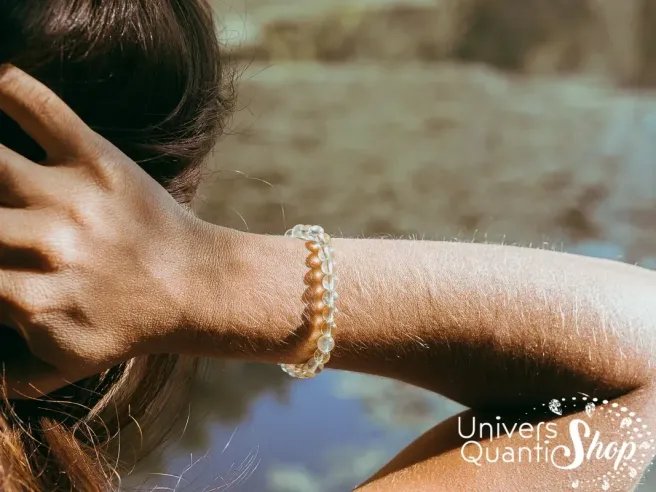 bracelet porté en nature citrine naturelle - bracelet en pierres naturelles