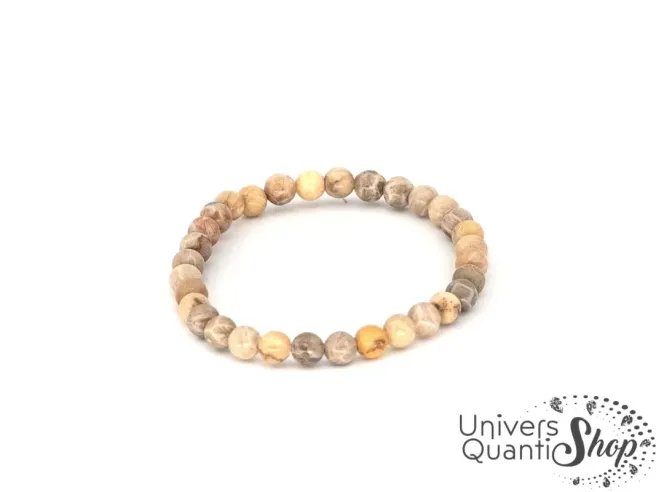 fossile corail bracelet en boule de 6mm, vertu du corail