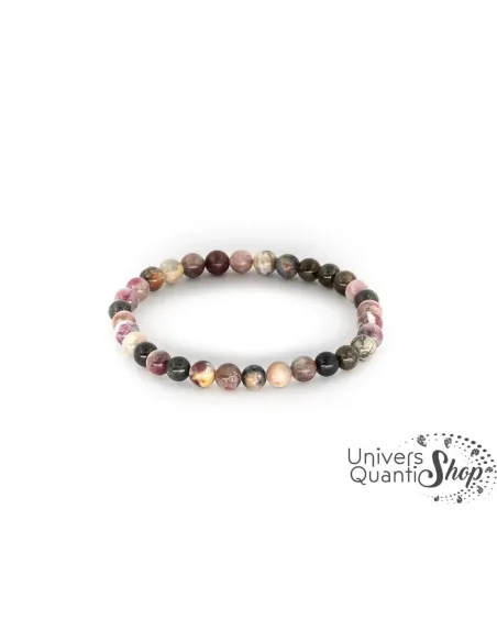 pierre tourmaline multicolore bracelet porte bonheur 06mm qualité A sur fond blanc pierre tourmaline multicolore bracelet porte bonheur 06mm qualité A sur fond blanc