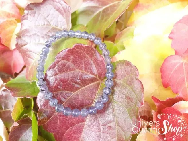 cordiérite bracelet boule de 6mm, pierre violette de l'esprit