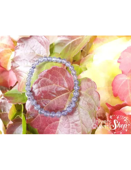 cordiérite bracelet boule de 6mm, pierre violette de l'esprit