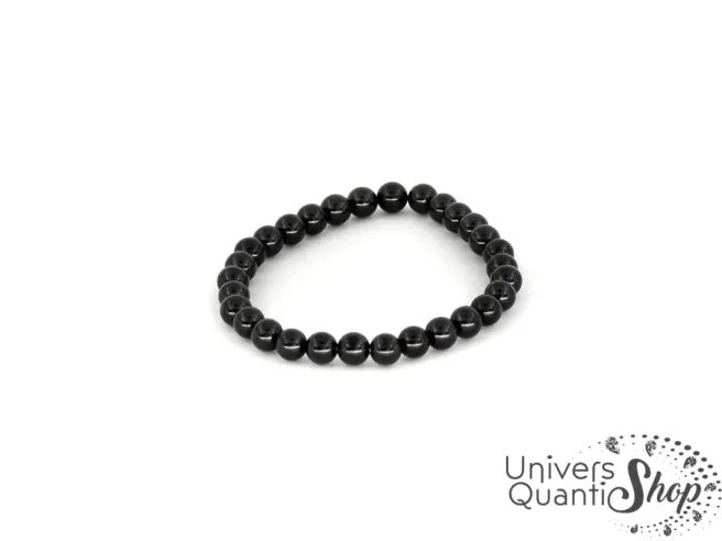 pierre de protection spinelle noire bracelet 6mm qualité A sur fond blanc