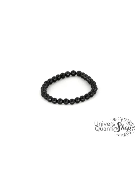 pierre de protection spinelle noire bracelet 6mm qualité A sur fond blanc