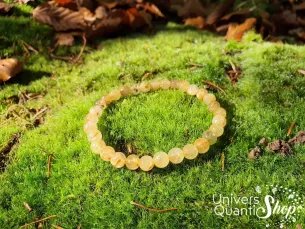 Bracelet Cristal de Roche Rutile – Pierre de Puissance – Qualité AB – Boule 6mm