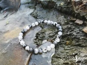 Bracelet Cristal de Roche Tourmaline – Pierre d’Équilibre – Qualité A – Boule 6mm