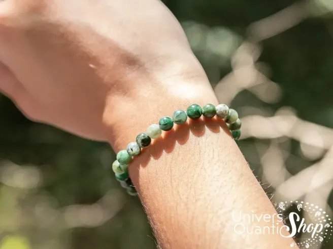 dioptase vertus - bracelet en pierre verte naturelle - diminue l'hypertension