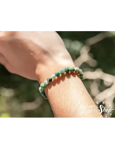 dioptase vertus - bracelet en pierre verte naturelle - diminue l'hypertension