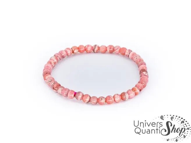 rhodochrosite bracelet lithothérapie 5mm qualité A+ sur fond blanc