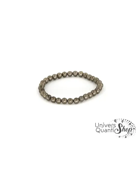 pyrite vertus, bracelet pierre de la mémoire 6mm qualité A sur fond blanc pyrite vertus, bracelet pierre de la mémoire 6mm qualité A sur fond blanc
