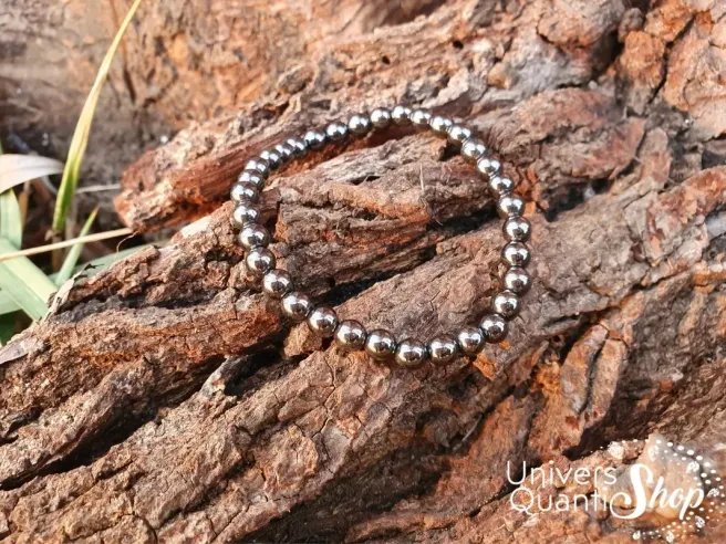 Bracelet Hématite – pierre de timidite- augmente le magnetisme – Qualité A – Boule 6mm