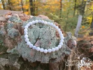 Bracelet Howlite Blanche – Pierre pour le perte de poids - reduit l'anxiete – Qualité A – Boule 6mm