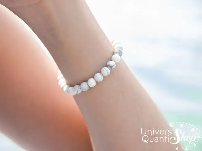 vertues howlite blanche, bracelet pierre blanche naturelle, pierre de pardon