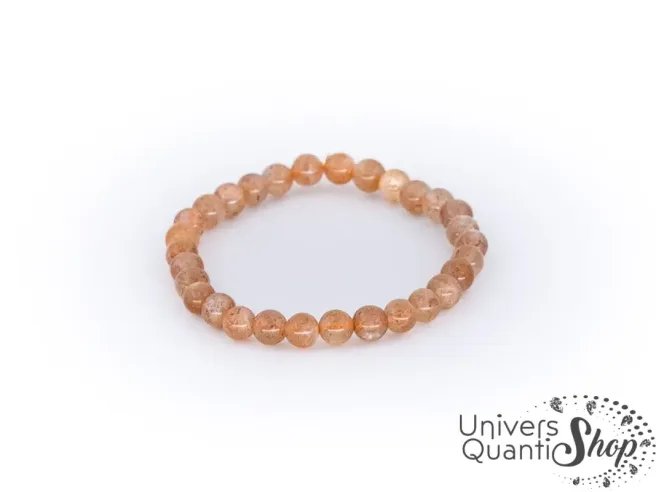 bracelet pierre du soleil boule 6mm qualité AA sur fond blanc