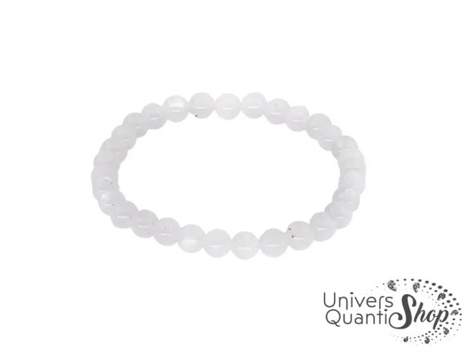 pierre de lune beige bracelet femme 6mm qualité A sur fond blanc