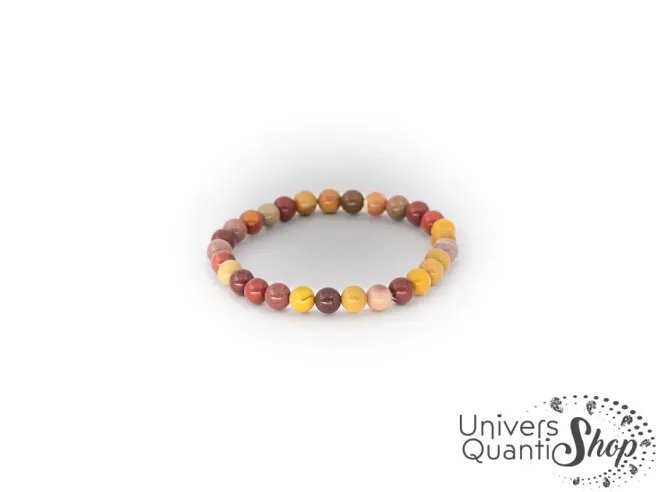 Lithothérapie - Bracelet en pierre naturelle de jaspe mookaïte
