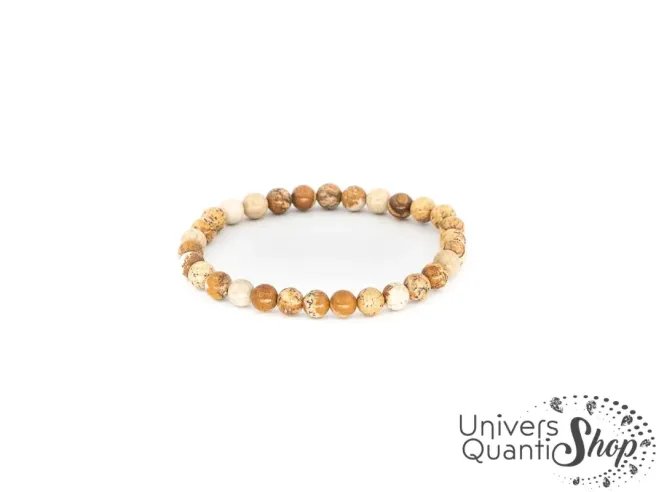 jaspe paysage bracelet - pierre beige lithothérapie