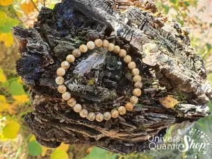 Bracelet Jaspe Paysage – facilite accouchement– Qualité A – Boule 6mm