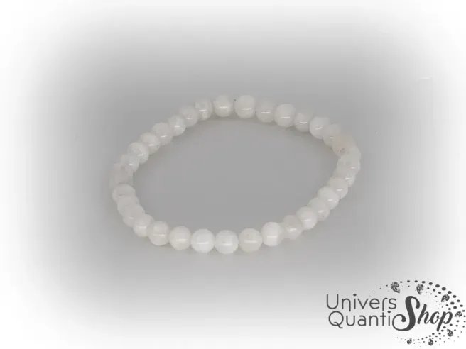péristérite ou labradorite blanche, bracelet pierre naturelle 6mm qualité A sur fond blanc