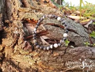 Bracelet Jaspe Zèbre – Pierre de soutiens – Qualité AB – Boule 6mm