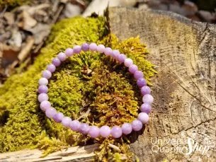 Bracelet lépidolite - contre anxiété - antistress- Qualité A+ - Boule 6mm