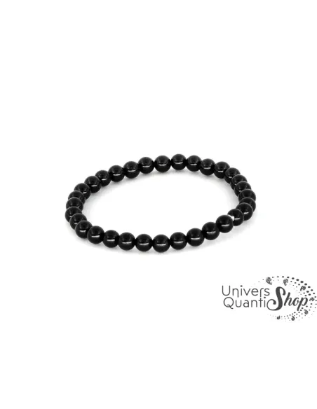 bracelet pierre noire obsidienne pierre de protection 06mm qualité A sur fond blanc bracelet pierre noire obsidienne pierre de protection 06mm qualité A sur fond blanc