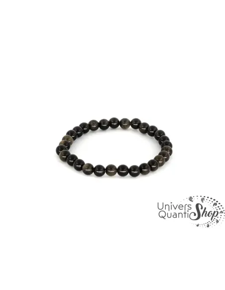 obsidienne dorée bienfaits bracelet 06mm qualité A sur fond blanc
