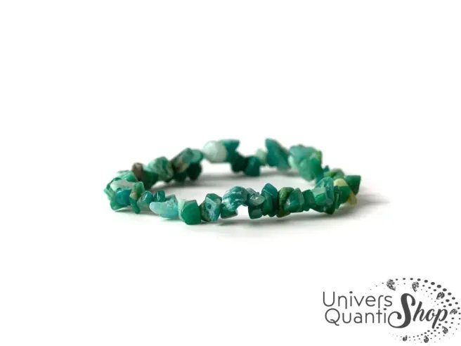 Bracelet d'amazonite, fragments de pierre naturelle - pierre de vérité et d'harmonie