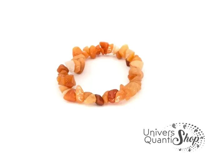 bracelet aventurine orange baroque, pierre orange du bien etre