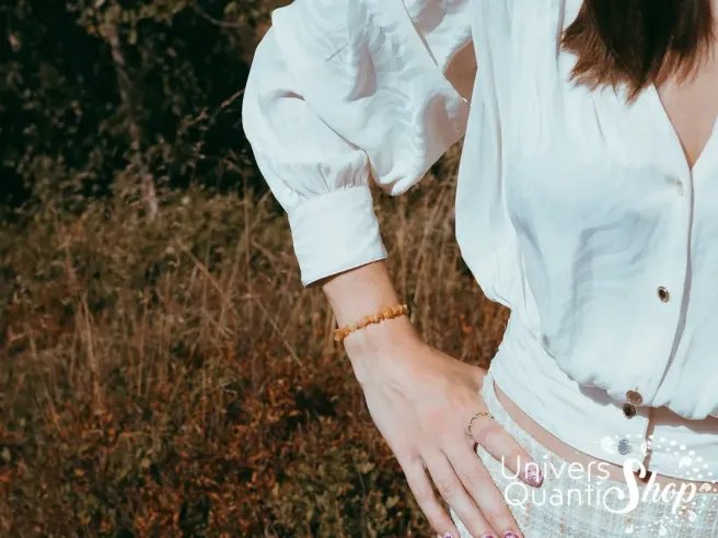 aventurine orange bienfaits - aventurine orange purification - pierre orange du bien être - bracelet baroque