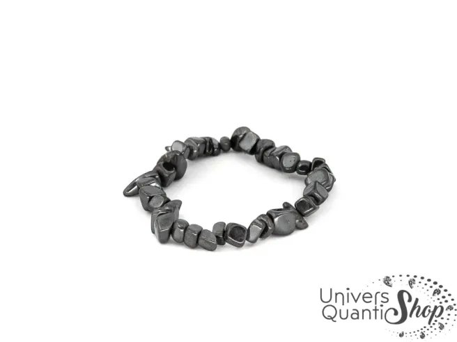 hématite vertu - bracelet baroque pierre argentée