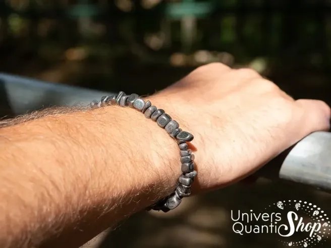 hematite bienfaits, bracelet baroque hématite, pierre de confiance