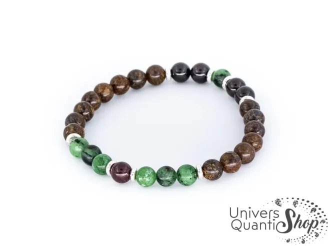 bracelet pierre amour homme apollon 6mm qualité A sur fond blanc