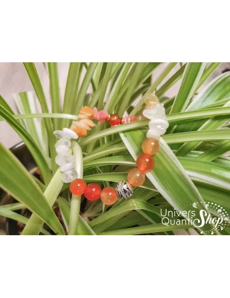 création bracelet personnalisable amour isis 8mm sur une plante verte - univers quantic shop