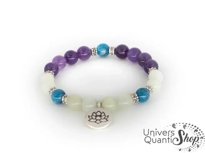 Bracelet sommeil pierre naturelle création artisanale française 8mm sur fond blanc