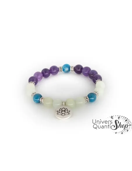 Bracelet sommeil pierre naturelle création artisanale française 8mm sur fond blanc