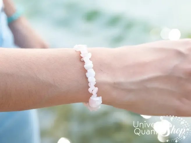 morganite bracelet, pierre rose de douceur et de paix, bracelet lithothérapie