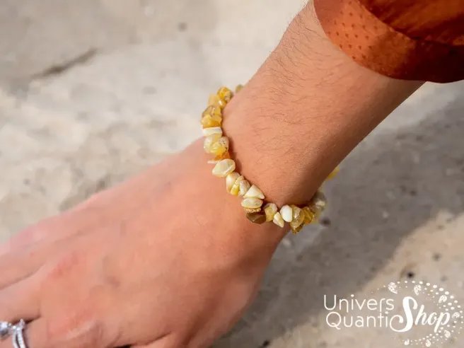 opale jaune bracelet baroque, opale jaune signification, pierre jaune, pour la joie de vivre