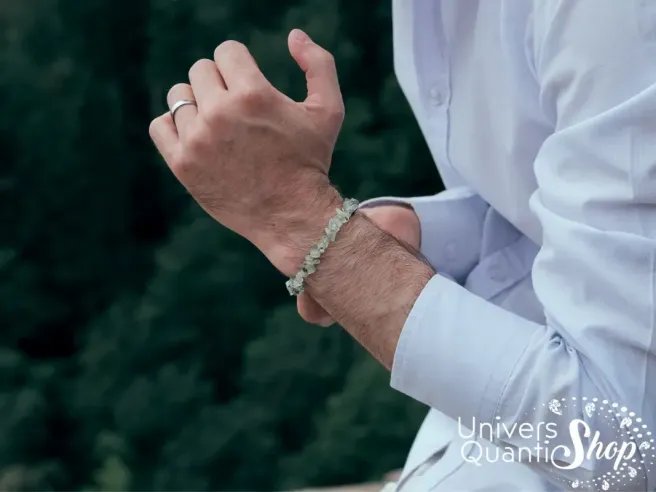 prehnite lithothérapie, préhnite signification, prehnite bijoux, pierre d'amour, bracelet baroque