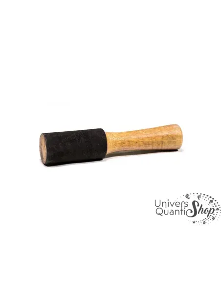 mailloche en bois cuir noire pour bol tibétain taille M 17cm sur fond blanc mailloche en bois cuir noire pour bol tibétain taille M 17cm sur fond blanc