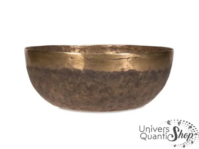 Bol Chantant Tibétain “Art Antique” aux 6 métaux vue bol posé sur fond blanc